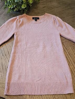 BCX Blush Pink Shimmer Knit Scoop-Neck Sweater Size M 10/12